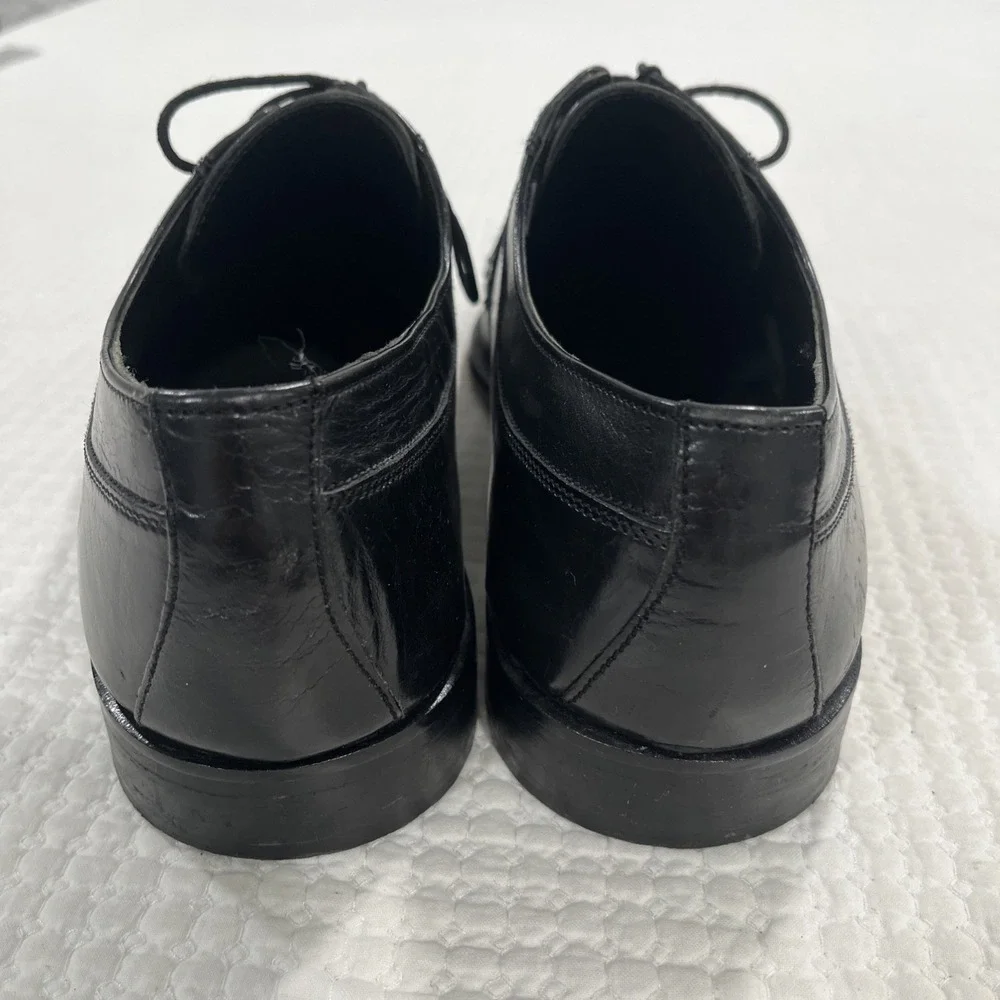 Stanley Blacker Leather Shoe Wingtip Handmade Italy  Men's Sz 9.5N Oxford